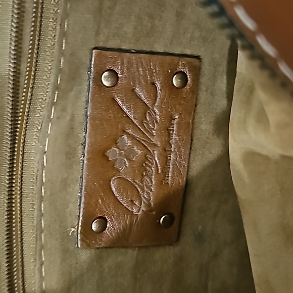 Patricia Nash London saddle, vegetable tan crossbody purse handbag spacious - Picture 3 of 13